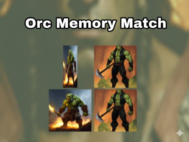 Leikur Orc minni samsvörun á netinu