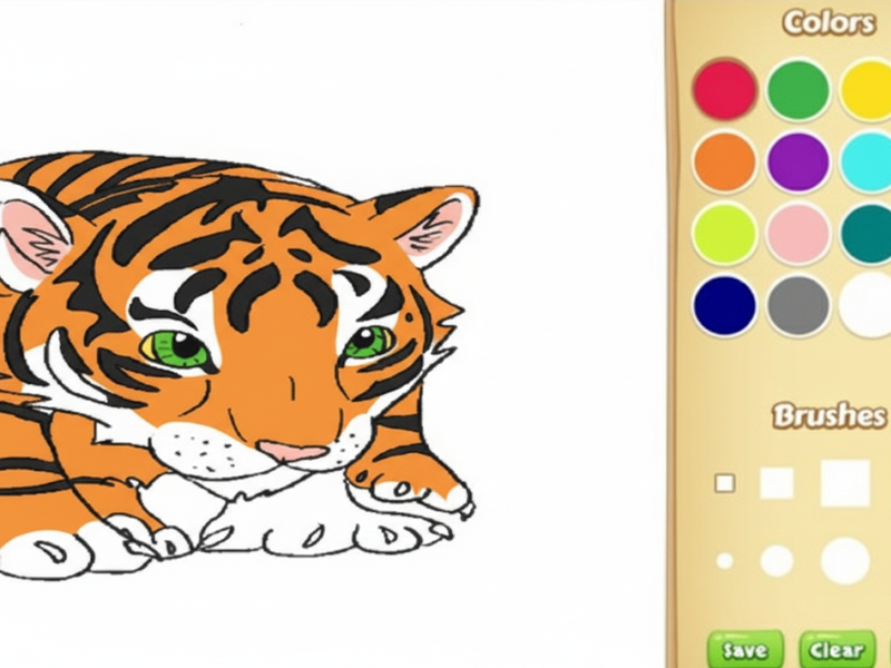 Leikur Baby Tiger litarbók á netinu