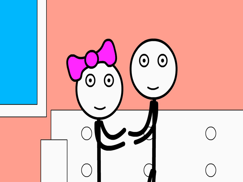 Leikur Stickman fangelsi og ást á netinu