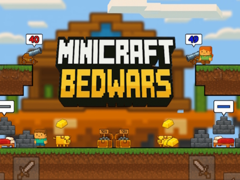 Leikur Minicraft beddwars á netinu