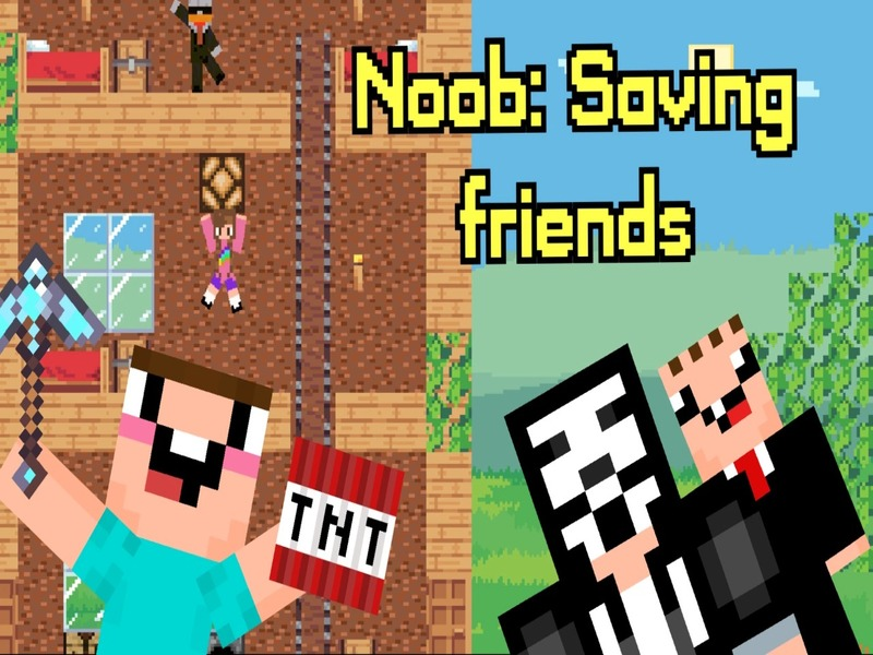 Leikur Noob: Að bjarga vinum á netinu